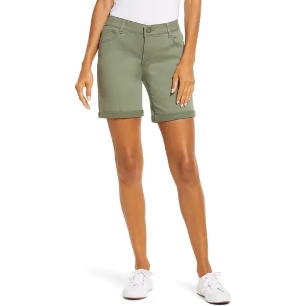 Wit & Wisdom Womens 'Ab'Solution Stretch‎ Twill Shorts Green Size 0